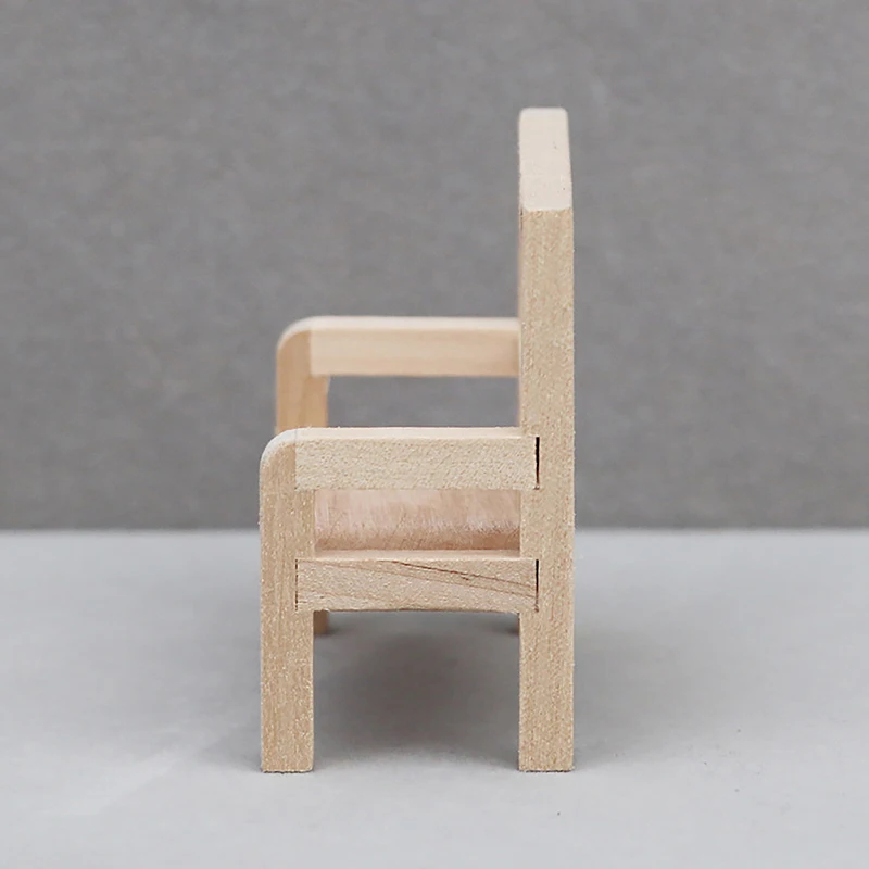 1:12 leļļu Namiņš Stendā Gluda Virsma Namiņš Krēsls ar Augstu Simulācijas DIY Miniatūras Koka Mēbeles Modelis Doll House Piederumi