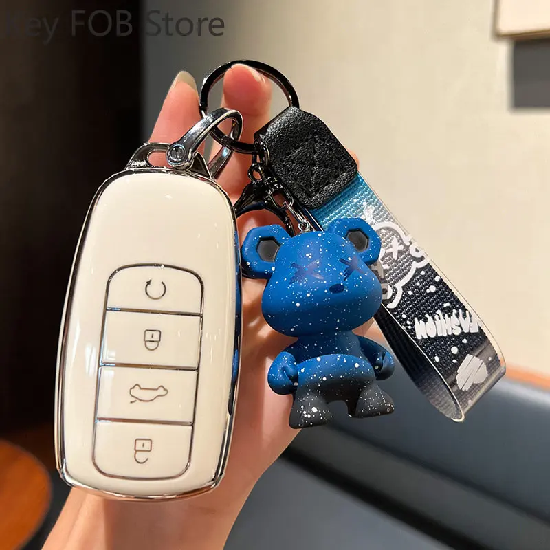 Auto Taustiņu, Lietu Vāku Fob Apvalks ar keychain par Chery Tiggo 8 Pro Tiggo 8plus Jauns 5 plus 7pro Auto Atslēgu Aizsargs Piederumi