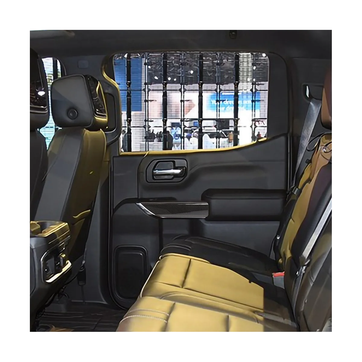 Automašīnas Iekšējie Durvju Roktura Vāciņš Panelis Uzlīmes Chevrolet Silverado 1500 GMC Sierra 1500 2019-2022 ,ABS Oglekļa
