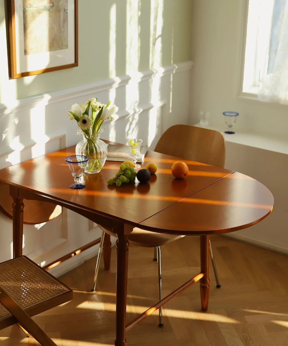 Franču retro locīšanas pusdienu galda mājās mazs dzīvoklis tips antīko sākotnējā koka galda galda