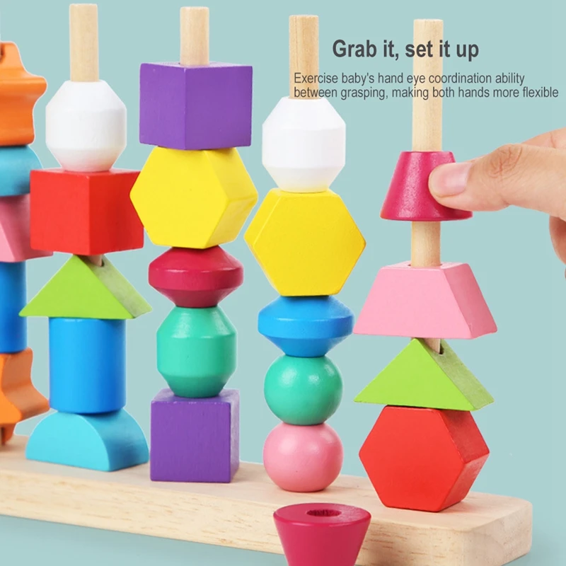 Koka Ģeometriskas Formas Pārī Puzzle Set Montessori Izglītības Koka Rotaļlietas Bērnu Agrīnās Izglītības Krāsu Izziņas Rotaļlietas