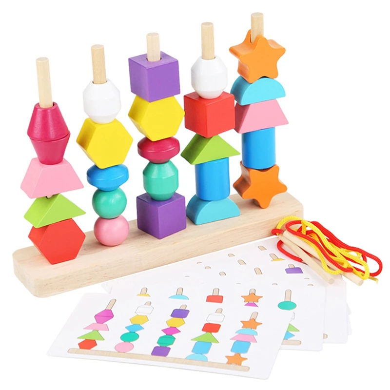 Koka Ģeometriskas Formas Pārī Puzzle Set Montessori Izglītības Koka Rotaļlietas Bērnu Agrīnās Izglītības Krāsu Izziņas Rotaļlietas