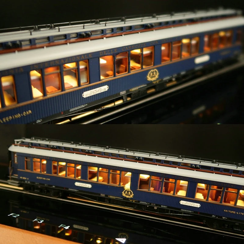 Vilciena Modeli HO 1/87 HOBBYTRAIN Orient Express ar Gaismas CIWL Dīzelis Elektriskā Lokomotīve Karstā Riteņus Vilciena Bagāžas Nodalījumā