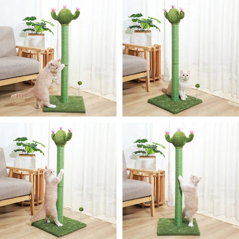 Zaļais kaktuss Kaķis koku Slīpēšanas raust sizala kolonnas pet produktu kaķis tornis kaķu rotaļlietas