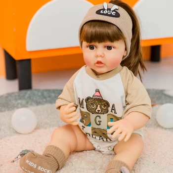 Jaunu 55CM Atdzimis Lelle Pilna Ķermeņa Mīksta Silikona Atdzimis Toddler Lelle Raya Spilgti Soft Touch Augstas Kvalitātes Lelle Dāvanas Bērniem