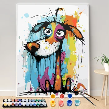 Glezna Ar Numuriem Krāsas Suns Pieaugušo Eļļu Komplekts Ainava DIY Akrila Krāsas Audekla Mākslas Canva Mākslas Dāvana Māju Rotā