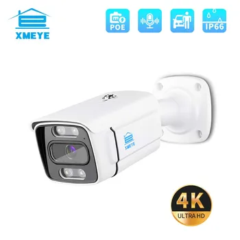 AI 4K 8MP POE IP Kamera ar divvirzienu Audio & Dual Gaismas Avots N8F CCTV Drošības Video Novērošanas Ūdensizturīgs Āra B80 XMEYE PRO