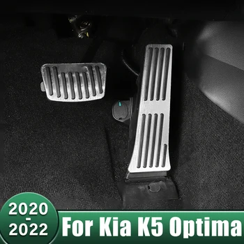Alumīnija Sakausējuma Auto Akseleratora Degvielas Bremžu Pedāļi Vāka Anti-Slip Spilventiņi Gadījumā Piederumi Kia K5 DL3 Optima 2020 2021 2022