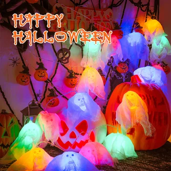1.5/3M Šausmu Halloween Ghost Skeleti LED String Gaismas Halloween Dekorēšanas Mājas Joslu Ornamenti Halloween Puse Dekori