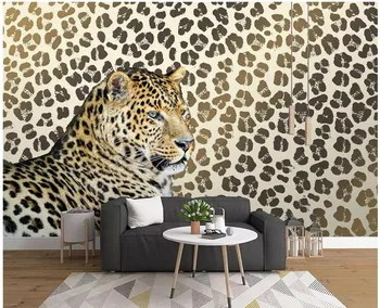 Pielāgotus foto 3d telpā tapetes Leopard, leopard print dzīvojamā istabā TV fona sienas dekori 3d sienu gleznojumi tapetes sienām 3 d