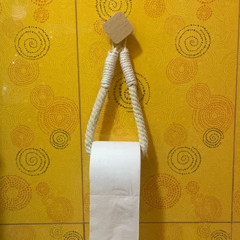 2 stilu Nagu-brīvs vienotais kokvilnas Virves vannas istabas piederumi papīra turētājs Sienas Karājas austie Kokvilnas virves tualetes papīra turētājs