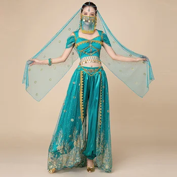 Festivāls Arābijas Princese Tērpi Indiešu Deju Izšūt Sports Jasmīns Kostīms Puse Cosplay Jasmīns Princese Iedomātā Apģērbs