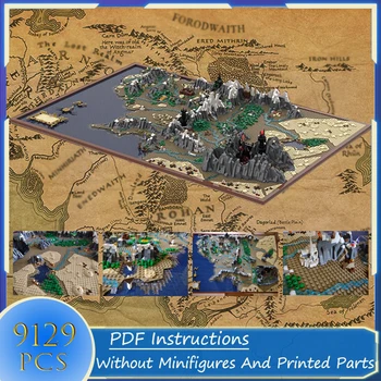 Gredzeni Filmu Sērijas Celtniecības Bloki UCS Middle Earth Kartes Displejs Modelis Tehnoloģiju DIY Montāžu Kolekcija Ķieģeļi, Rotaļlietas, Bērnu Dāvanas