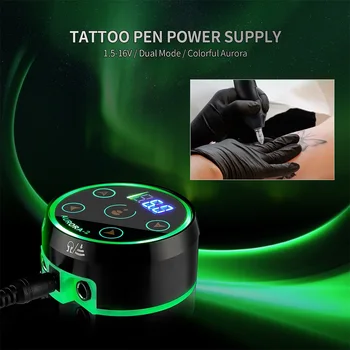 Ciparu LED Tetovējums Pen Dual Ievadi Barošanas Kontrolieris Touch Screen Akumulators Piegādes Savienotājs Rotācijas Spole Tetovējums Mašīna