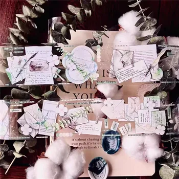 Vintage Papīra un Vēstules Washi PET Lentes Karšu Pieņemšanas Plānotājs DIY Scrapbooking Plānu Dekoratīvās Uzlīmes