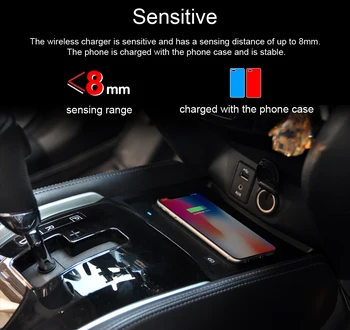 Qi Auto Bezvadu Lādētājs iPhone Samsung S10 S9 auto bezvadu lādētāju priekš Nissan Qashqai 2017. Gadam X-Trail, 2.0 L Ātri Telefonu Turētājs