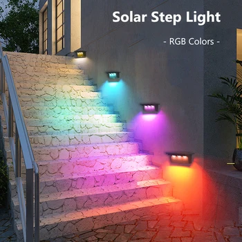 2GAB Saules Solis Gaismas RGB Krāsu Dārza Ainavu Dekoratīvu Gaismu, IP65 Waterproof Pagalmā, ārpus Telpām Sienas Lampa, Kāpņu Lampas