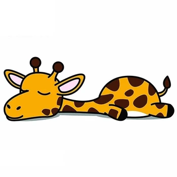 13cm X 4.9 cm Auto Uzlīme Decal Cute Miegains Slinks Žirafe Karikatūra Personības Radošo Uzlīmes, Vinila Ūdensizturīgs