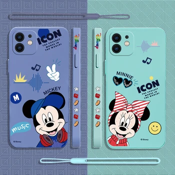 Disney Mickey Minnie Phone Gadījumā Xiaomi Redmi Piezīme 12 11 11T 10 10S 9 Pro Plus 10.C 9.A 9.C 9T K40 K50 K60 4G 5G Ar Rokas Siksniņu