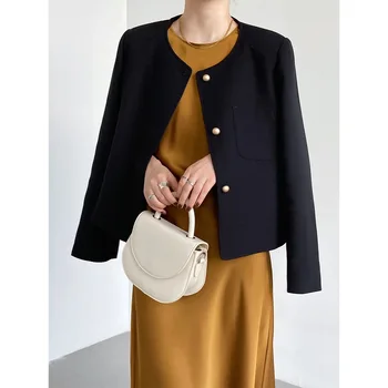 Modes augstas klases franču tvīda mazo smaržas sieviešu mētelis līdz 2023. gada pavasarī jaunu temperaments īss stila dāmas jaka top