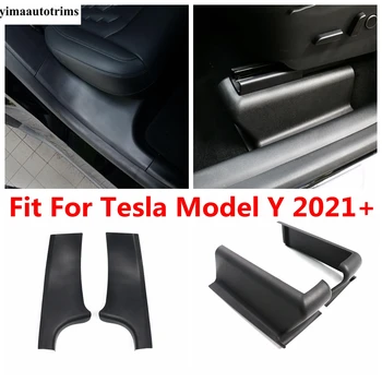 Automašīnas Priekšējā Sēdekļa Dziesmu Aizsardzības Vāka Aizmugurējās Durvis, Palodzes Anti Kick Plate Apdares, Interjera Aksesuāri Tesla Model Y 2021 2022