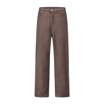 Tīrtoņa Krāsu Mop Džinsi Vīriešu Augstas Kvalitātes Modes Universāls Jeans Vīriešu Bikses