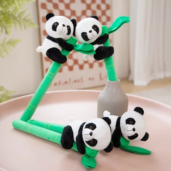 Radošā Bambusa Pole, Plīša Panda Ilgi, Masāža Stick Gudrs Pildījumu Dzīvniekiem, Lelle Kawaii Panda Spilveni Istabas Interjeru Bērniem Dzimšanas Dienas Dāvana