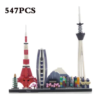 Ir Tokyo orientieri 21051 skyline modeli ēku rotaļlietas, celtniecības bloki street view rotaļlietas bērniem, dzimšanas diena dāvanas, Ziemassvētku DIY