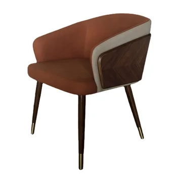 Nordic style masīvkoka, metāla kāju krēslā mūsdienu luksusa auduma (ādas) Bārs, Kafejnīca, ģimenes ēdamistabas krēsls