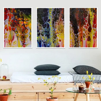 Abstraktās ģeometriskās krāsains plakāts mūsdienīga sienas māksla, audekls gleznošanai drukāt moduļu attēlu, dzīvojamās istabas interjers, mājas dekoru