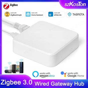 Smart Home ZigBee 3.0 Vadu Vārti Hub eWeLink APP Kontroles RJ45 Ethernet Bridge Darbi ar Mājas Palīgs Tasmota Zigbee2MQTT