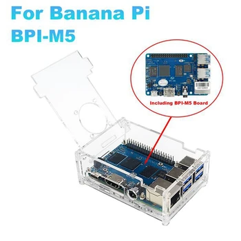Banānu Pi BPI M5 Amlogic S905X3 Quad Core 4 GB LPDDR4+16GB EMMC Attīstības Padome Ar Lietu+Dzesēšanas Ventilators+4X Siltuma Izlietnes