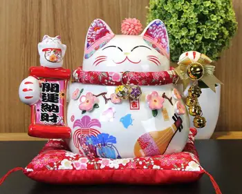 Keramikas Laimīgs Kaķis Cūciņa Banka Labu Laimi Mājās Dekorēšanas Radošās Dāvanu