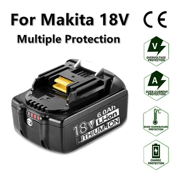100% Oriģināls Makita 18V 6000mAh Uzlādējams elektroinstrumenti Makita Akumulatoru ar LED Li-ion Nomaiņa LXT BL1860B BL1860 BL1850