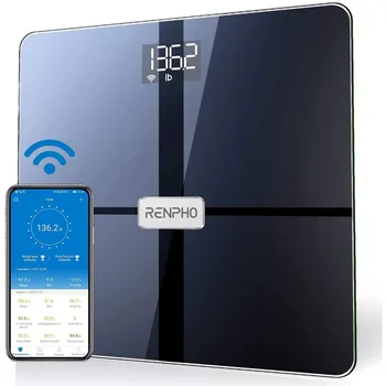 Wi-Fi Bluetooth Ķermeņa Tauku Apjoma, Ķermeņa Svaru Skalas, Smart BMI Skalas, Bezvadu Ķermeņa Sastāva Analīzi un Veselības Monitors, Melns