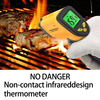 JAUNS Infrasarkanais Termometrs Profesionālās Digitālās IS-LCD Temperatūras Mērītājs -50~550 bezkontakta Lāzera Termometri Pyrometer