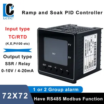 TC/RTD Ievadi 72x72mm 50 Segmentos Programma Perona Uzsūkšanās LCD PID Temperatūras regulators SSR/Relejs/4-20 ma Izejas