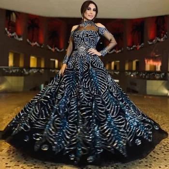 Eleagnt Puse Kleitas, Sieviešu Karsti zelta Lapām Sexy Slim Ilgi Acu Piedurknēm Lielās Šūpoles Lady Maxi Kleita Luksusa Dubaija Sieviešu Kleita