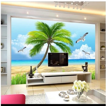 beibehang HD 3D Skaistas pludmales TV fons viesistaba, foto tapetes sienu gleznojumi papel de parede infantil tapešu