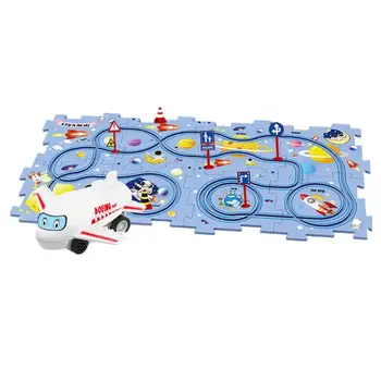 Toddler Puzzle Dziesmu Spēlēt Uzstādīt Auto Trase Spēlēt Uzstādīt Elektrisko Atkārtoti Dzelzceļa Ēka Rotaļlietas Zēniem Meitenēm Dzimšanas Dienas Dāvana