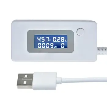 Mikro LCD USB Lādētāju Akumulatora Kapacitāte Spriegums Strāvas Testeri Skaitītāju Mērījumu Uzlādes Slodzes Pretestība 2A/1A ar Slēdzi