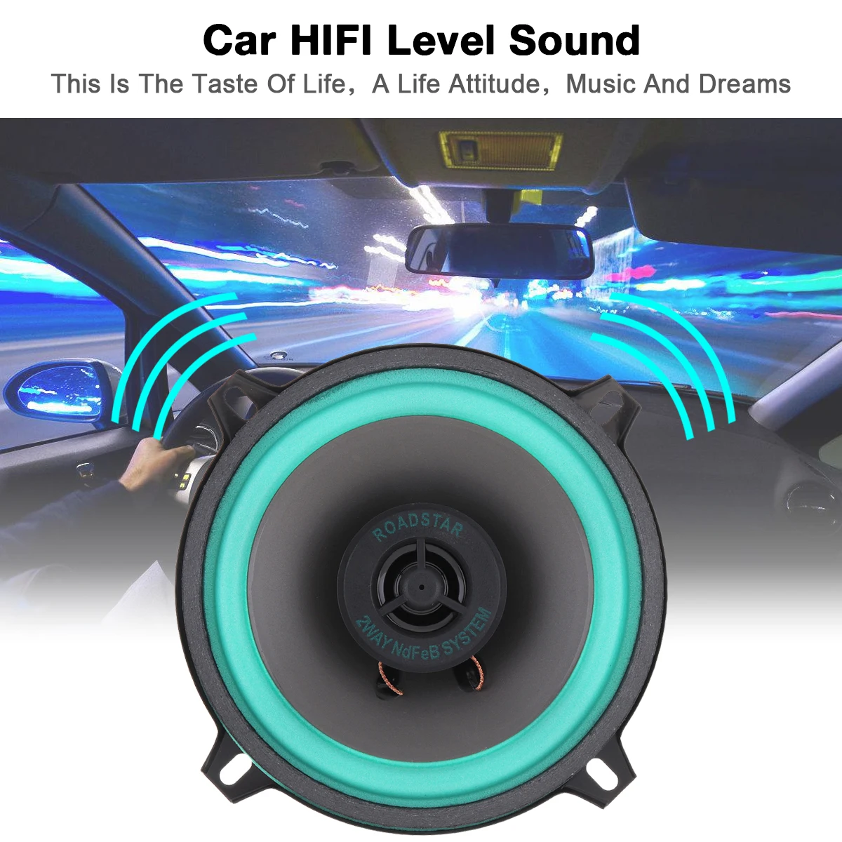 1 Gabals 5 Collu 100W Pilna spektra Frekvenču Auto HiFi Koaksiālais Skaļrunis Automašīnām Skaļruņa Dual Vadītāja Akustisko Dizainu