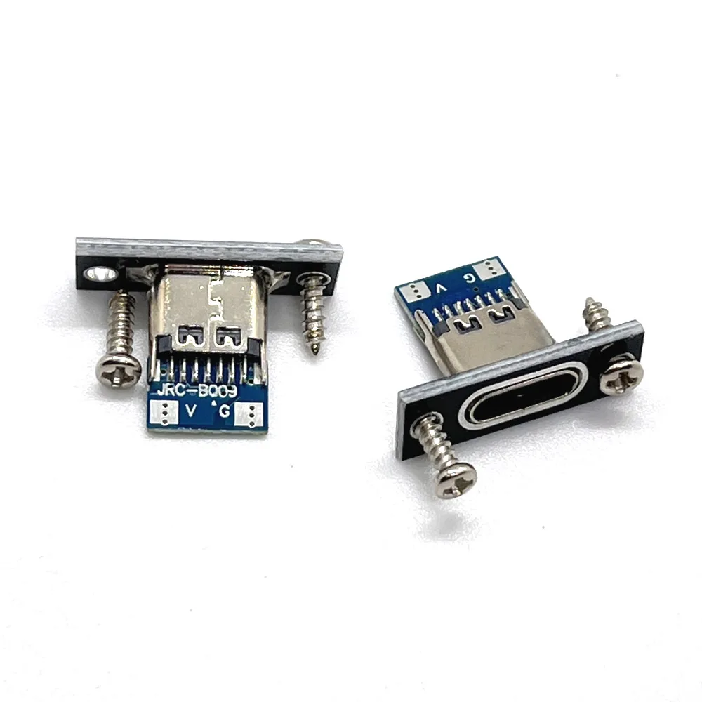 100gab Tips-C USB Ligzda 3.1 Tipa C 2Pin 4Pin sievišķais Savienotājs Ligzda Uzlādes Ports USB 3.1 C Tipa Kontaktligzda Ar Skrūvju stiprinājuma plāksne
