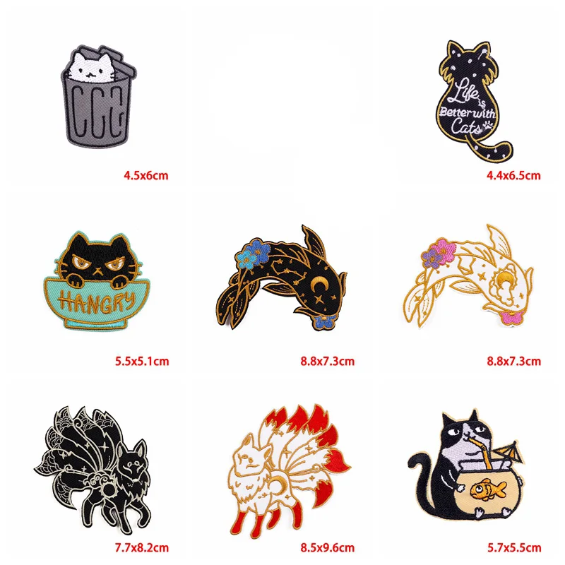 10PCS/Daudz Funny Kaķis Izšuvumi Plāksteris Varde Pīles, Ezis Plāksteris Dzelzs Par Ielāpus Apģērbs Džinsi DIY Karikatūra/Dzīvnieku Šūt Uzlīme