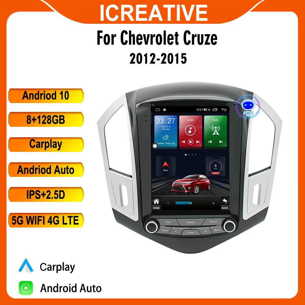 9.7 collu Par Chevrolet Cruze 2012-2015 Tesla Ekrāna Stila Android10 Auto 8Core Auto Radio Multimediju Atskaņotājs, GPS CarPlay Galvas Vienības