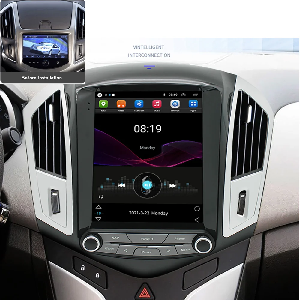 9.7 collu Par Chevrolet Cruze 2012-2015 Tesla Ekrāna Stila Android10 Auto 8Core Auto Radio Multimediju Atskaņotājs, GPS CarPlay Galvas Vienības