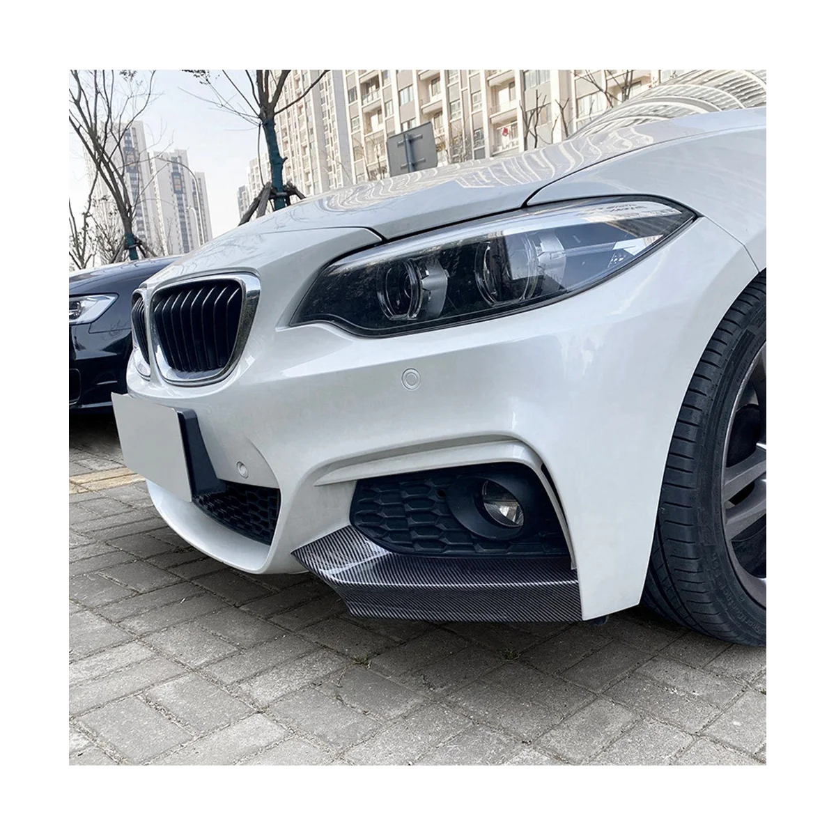 BMW 2 Series F22 2015-2019 Priekšējā Bufera Lūpu Sadalītāja Oglekļa Šķiedras