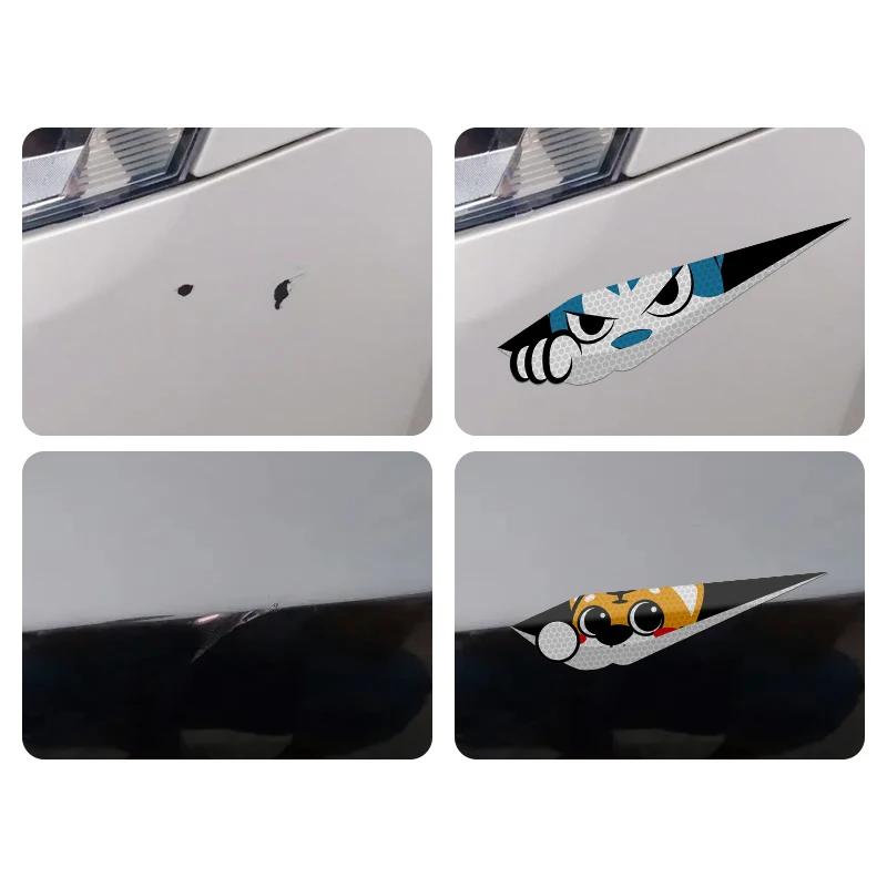 DIY Karikatūra Auto Atstarojošās Uzlīmes Masku Nulles Joslā Brīdinājuma Decal Bufera ūdensizturīgs Auto Rotājumi, Auto Piederumi Ārējie