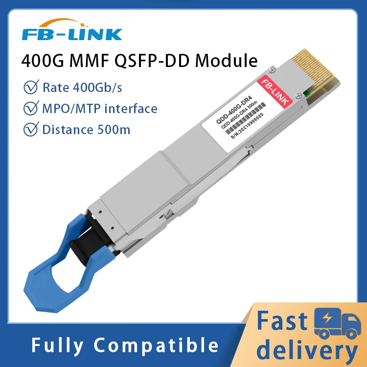 FB-LINK 400G QSFP-DD MPO/MTP MMF Raiduztvērēju Modulis 1310nm 500m saderīgs ar Cisco、 kadiķu、Huawei、Mellanox、NVIDIA utt.
