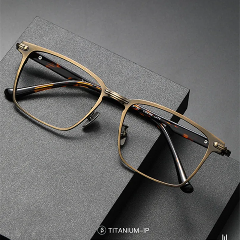 Japāņu Dizainera Titāna Briļļu Rāmis Vīriešu Acetāts Laukumā Recepšu Brilles Sievietēm Tuvredzība, Briļļu Zilā Gaisma GAFAS YOURE
